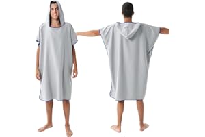 jooeer Changing Poncho for Adults Microfibre Hooded Beach Towel Dress Surf Poncho for Women Men Pool Swimming Camping Travelling Bathing, Quick Dry, Lightweight