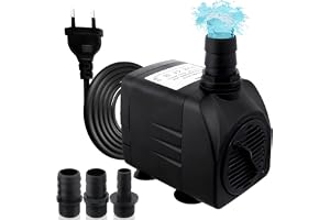 Awroutdoor Nedsänkbar vattenpump, ultratyst vattenfunktion pump (30 W, 2 500 L/H) för akvarium, akvarium, akvarium, damm, hydroponik, staty, med 4 starka sugkoppar, justerbar vattenvolym (13/16/19/25