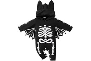 Feuvois Baby Halloween Kostüm Baby Fledermaus Kostüm My First Halloween Outfit Infant Strampler Set Neugeborenen Halloweens Kostüms Perfekt für Cosplay Party 0-24 Monate