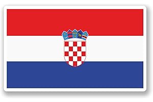 DESTINATIONVINYL 2 x 10cm Croatia Flag Vinyl Sticker Bike Laptop Car Travel Luggage Serbian #5295 (10cm Wide x 6cm Tall)