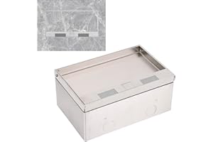 BANAPOY Tomacorriente Empotrado en el Piso, Enchufe Oculto Plano Empotrado de 4000W, Receptáculo de 3 * 16A, Caja de Enchufe Empotrada en el Piso de Acero Inoxidable, Toma de la UE