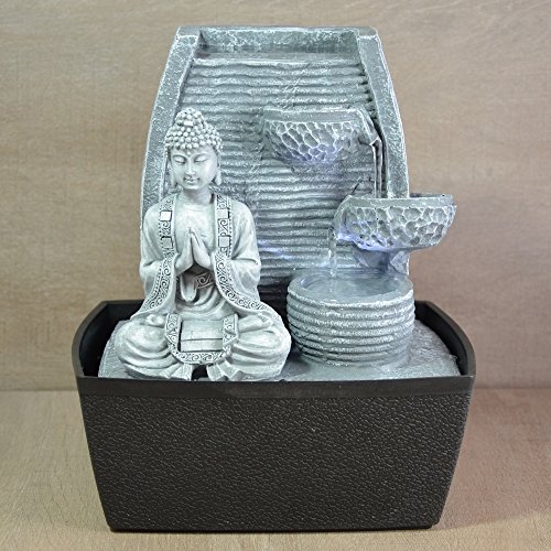 Innenbrunnen Zimmerbrunnen Feng Shui Weisheit LED Beleuchtung 24 cm - 5