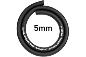 AP SUPPLIES 5mm x 5meter Fuel Hose - Reinforced Rubber Hose for Fuel, Diesel, Petrol, Water - Oil-Resistant Flexible Pipe for Engine Fuels, Industrial Use