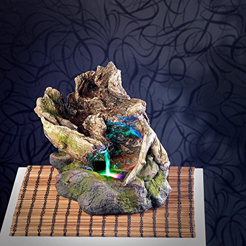 infactory Beleuchteter Zimmerbrunnen „Waldteich“ mit LED und Pumpe - 2