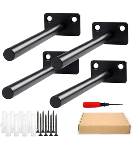 Staffe Per Mensole Invisibili - 4 Pezzi Da 20 Cm - Capacità Di Carico 70 Kg - Acciaio Resistente - Foto 6