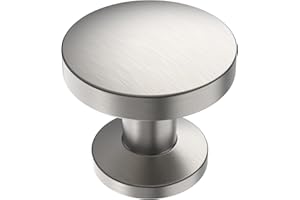 9BUILD Set di 10 pomelli per mobili in nichel spazzolato - Maniglie in lega di zinco per armadi e cucine - Modello EU0048