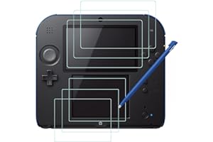 AFUNTA Protectores de Pantalla y Punteros Stylus para Nintendo 2DS, 3 Pack (6 Piezas) Película de Pet HD Clear para Pantalla Superior e Inferior, con 1 Pluma de Plástico Azul Touch Pen