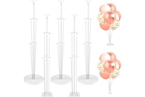 Nadisean 5 Sets Balloon Stand Kits, 71CM Balloon Stands for Table With 2 Types Of Bases, Plastic balloon Sticks and Holders Reusable For Wedding Birthday Party Decorations