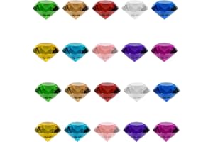 LMOGWL 100 pcsGiocattoli di diamanti di plastica, pietre preziose multicolore per bambini, utilizzati per la decorazione di nozze, feste di compleanno, caccia al tesoro pirata, puntelli di gioco(19mm)
