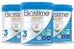 Biostime SN-2 Bio Plus Laits infantiles Bio 3ème âge en poudre de 10 à 36 mois 800 g - Lot de 3