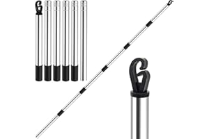 YL 2.24 M Washing Line Pole Telescopic, Heavy Duty Stainless Steel Washing Line Prop, Clothes Props for Washing Line Outside, Home Garden Clothes Line Prop Laundry Support