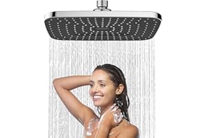 JINYOMFLY Soffione Doccia Grande a Pioggia, 32 CM Soffione per Doccia Fisso Alta Pressione, Cipolla per Doccia Grande Regolabile 360°