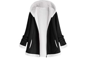 Susenstone Manteau A Capuche Femme Grande Taille Hiver Chaud Elegant Polaire Chaud Chic Pas Cher A La Mode Vintage Veste Peluche Outwear