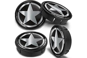 SkinoEu 4 x 60mm Coprimozzi Coprimozzo per Centro Universale Copricerchi Tappi per Ruote Cerchi in Lega Argento Army US Star CX 43