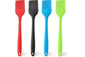 BBQ Backpinsel, 4 Stucke BBQ Backpinsel, Silicone Basting Pastry Brush für BBQ, Grill, Backen, Kochen (4 Farben)