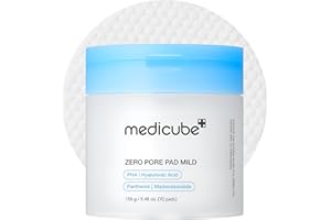 medicube Tónicas Zero Pore Pads Mild Gentle Para Exfoliar, Minimizar Y Eliminar Los Puntos Negros Con Almohadillas Suaves Pha Ideal 2.0 (70 Unidades)