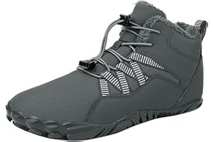 DIDADIHU Winter Barfußschuhe Damen, Barfußschuhe Damen Winter Outdoor Winterbarfussschuhe Herren Winter Wasserdicht Barfussschuhe Winterschuhe Gefüttert Warme Barefoot Shoes Women Wanderstiefel