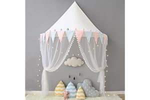 Nordic Ideas Ciel de Lit Moustiquaire Bébé Fille Garcon Baldaquin Tipi Tente Enfant Ciel pour Lit Decoration Chambre NTE001
