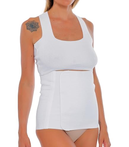 PAVIS Fascia Addominale Anatomica Unisex – Altezza 30 Cm – Taglia XXXL – Colore Bianco – Post-Operatoria E Post-Parto – Made In Italy