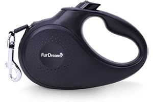 FurDreams Nylon Dog Lead - 5m (50kg/110lbs), Retractable Dog Lead with Lock Button, Heavy Duty Extendable Dog Lead, Anti-Tangle Dog Leash with Comfortable Handle, Multiple Colours & Sizes upto 50kg