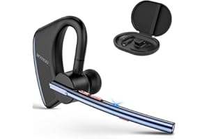 WYHOO Oreillette Bluetooth sans Fil avec Dual Mic V5.2 CVC 8.0 Casque sans Fil Main Libre Bluetooth Oreillette Écouteur Léger à Oreille Unique D'autonomie pour iPhone, Samsung, HTC, LG, Sony, PC