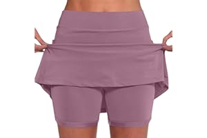 NSICBMNO Skorts for Women Plus Size High Rise Waisted Tennis Skorts Stretchy Athletic Pleated Skirts Inner Legging Shorts Golf Yoga Running Skirts Skorts Workout Sports Skorts Clearance