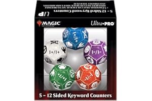 Wizards of the Coast Liczniki słów kluczowych dla Magic: The Gathering - 5 x 12-stronne liczniki z symbolami umiejętności słów kluczowych MTG