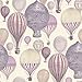 Price comparison product image Pink Hot Air Balloon Wallpaper Purple Grandeco Balloons Washable Paper Laurent