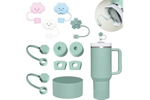 Frundoo Stanley Cup Accessori Set comprende 6 coperchi per cannucce in silicone, 2 tappi per cannucce, 2 tappi rotondi, 1 copertura in silicone per tazze Stanley da 1,2 L e 850 ml -Prodotti brevettati