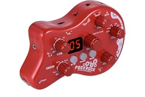 summina Chitarra Processore Multieffetto Pedale effetto chitarra 15 tipi di Effetti 40 Funzioni Di Sintonizzazione Ritmi Di Batteria Con Adattatore Di Alimentazione (rosso)