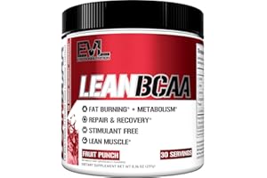 Evlution Nutrition LeanBCAA, BCAA’s, CLA and L-Carnitine, Stimulant-Free, Recover and Burn Fat, Sugar and Gluten Free, 30 Servings (Fruit Punch)