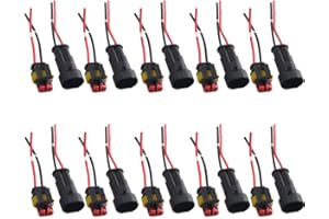 Mintice 10 X 2-Polig Kabel Steckverbinder Stecker Wasserdicht Schnellverbinder Draht Elektrisch Ausrüstung KFZ LKW Auto