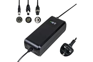 YANGZIDIANYUAN battery charger 42V 5A,36V lithium battery, UKCA certified, LED display and multiple protection and repair functions, equipped with connectors RCA 8mm, DC 5.5 * 2.1mm, GX12 9mm