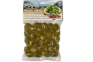 Candia Crop Greek Green Olives Stuffed with Almond, Pack of 5 x 200g (Total: 1 kg)