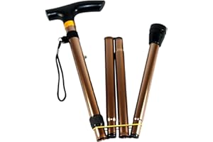 TERRYSHOP74 Bastone Pieghevole da Passeggio per Anziani in Alluminio - Bastone Regolabile e Leggero, con borsa trasporto apertura automatica