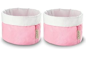 myHodo Set di 2 cestini in cotone per bambine, per fasciatoio, per farmacia, cosmetici, gioielli, cestino per panini, in tessuto per tavolo da toeletta (16 cm)