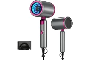 SLIKWAVE Hair Dryer for Women & Men, 1800W Foldable Ionic Hairdryer, Compact & Lightweight Blow Dryer with Even Heat, Ceramic Tec, No Heat Damage, Fast Drying, Anti Frizz, Foldable Hair Dryers