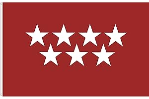 WORLDFLAGS BANDERA DE LA COMUNIDAD DE MADRID. RASO PREMIUM 120 GRS. TAMAÑO GRANDE 150X90 CM