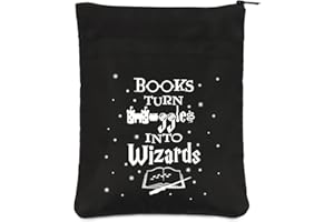 PLITI Zauberer Buchhülle Buchliebhaber Geschenk Bücherwurm Büchertasche für Leser Schriftsteller Bibliophile Leseliebhaber Bucheinband (Bücher drehen BSblU)