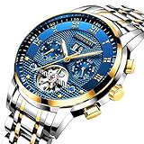 ⌚ Multifonctions: 30M étanche, hebdomadaire, affichage mensuel, date automatique, calendrier complet, aiguilles lumineuses, imperméable, antichoc.