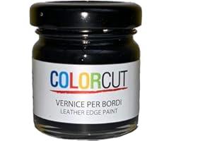 MG - MIGNOGNA GIANLUIGI - LAVORAZIONE ARTIGIANALE PELLE E CUOIO Tintura per bordi "Color cut" 30 ml - Tintura per rifiniture bordi ed orli in pelle e cuoio, Colore n.3: Nero