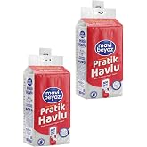 Mavi Beyaz Pratik Havlu, 500 Yaprak, &Ccedil;ok Ama&ccedil;lı El ve Y&uuml;z Havlusu, 2 Adet