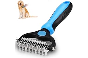 GEMSCHEST Grooming Tool for Dogs & Cats: Double Sided Shedding and Dematting Undercoat Dog brushes for Grooming for Shedding Tangles Hair Gently Deshedding Cat Brush for Short & Long Haired Pet