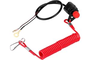 Haosie Coupe Circuit Bateau, Interrupteur d'Arrêt d'Urgence du Moteur Hors-Bord, de Sécurité Avec Cordon Pour ATVS, Motos