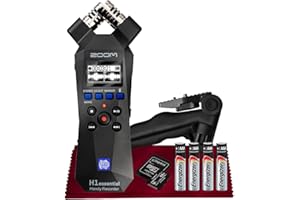SONICSOUND TECHNOLOGIES Zoom H1essential Stereo Handy Recorder – H1 Essential (H1E) Portable Audio Recorder, 32 Bit Float, USB & X/Y Microphone, 64GB SD, Tripod + AAA Batteries Ideal for Musicians, Vloggers, Filmmakers