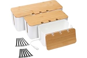 Azyvum Lot de 3 Boite Rangement Cable,Boite Cache Cable,Boite Cache Cable Multiprise,Cable Box Cachez et cachez les multiprises et les cordons électriques des téléviseurs,ordinateurs et bureaux