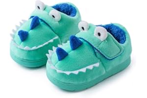 DRECAGE Pantofole Invernali Bambino Bambina Peluche Dinosauro Divertenti Pantofole da casa per Ragazze e Ragazzo Antiscivolo Caldo Ciabatte