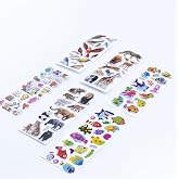 Bimotif 6 Adet Kabartmalı Yapışkan Sticker, Hayvanlar Alemi