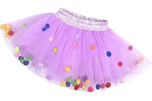 WYONGTAO Tüllrock Mädchen Tütü Rock Ballett Tanz Skorts Tüllrock Tütü Kinder Regenbogen Ballettrock Pettiskirt Tutu Rock Karneval Tüllrock Mädchen Tüllrock Bunt Kinder