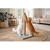 Gobypet Sisal Kedi Tırmalama Tahtası 50 cm, Stabil Tabanlı Kedi Tırmalama Direği, Kaymaz Tasarım, Dayanıklı Stand, Mobilya ve
